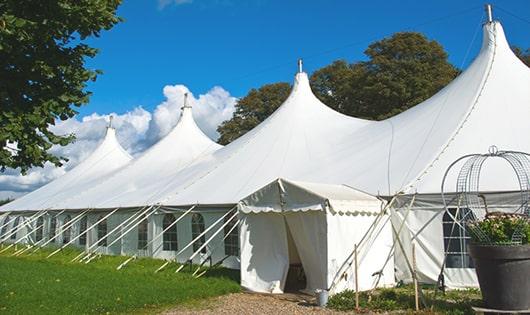 portable restrooms arranged for a special event, providing quick and easy access for attendees in New River